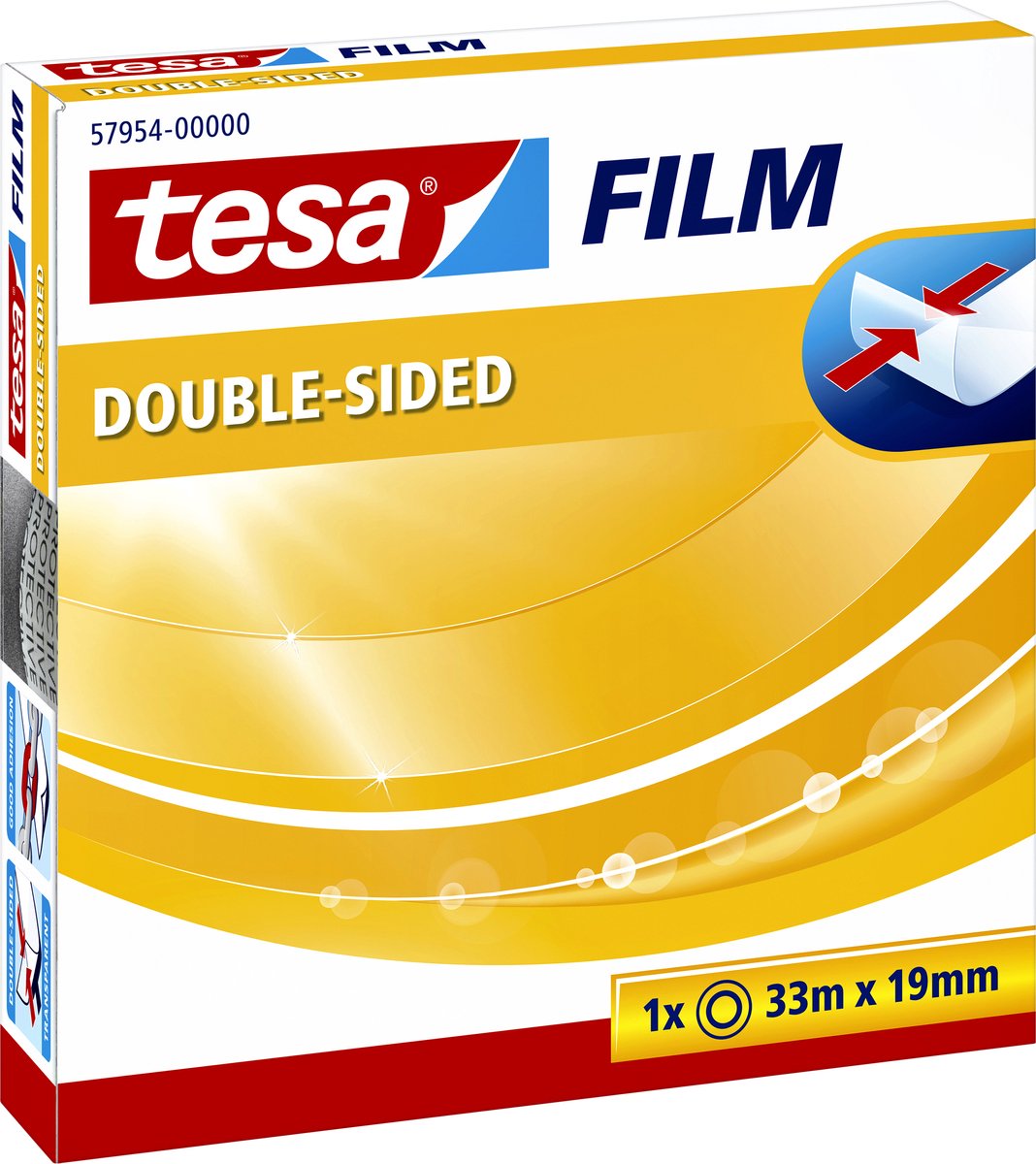 Ruban adhésif double face Tesa format 33 m x 19 mm en boîte