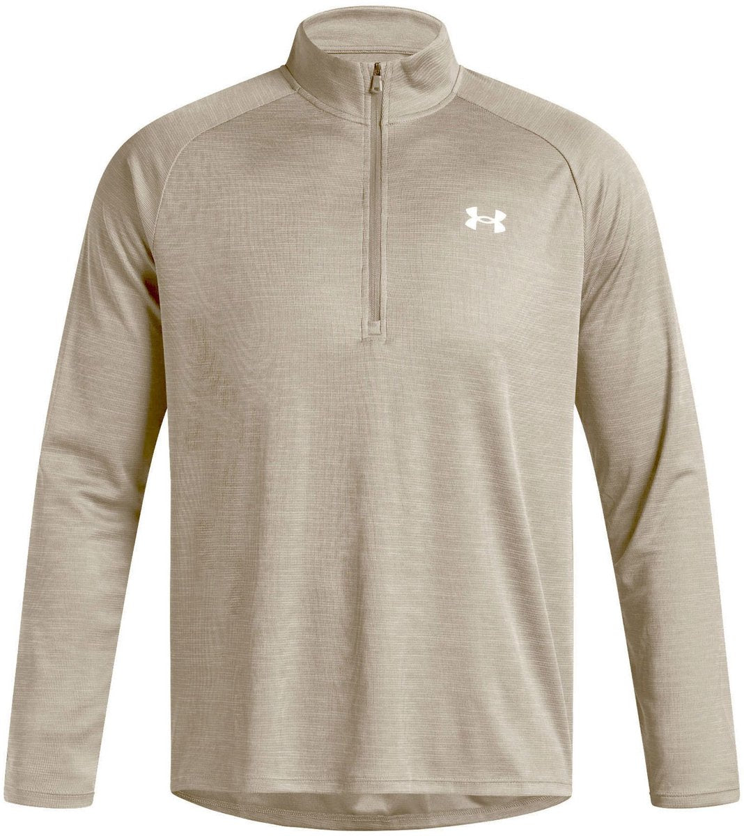 Under armour ua tech texturé 1 2 zip-brn chemise de sport pour homme - city kaki - blanc