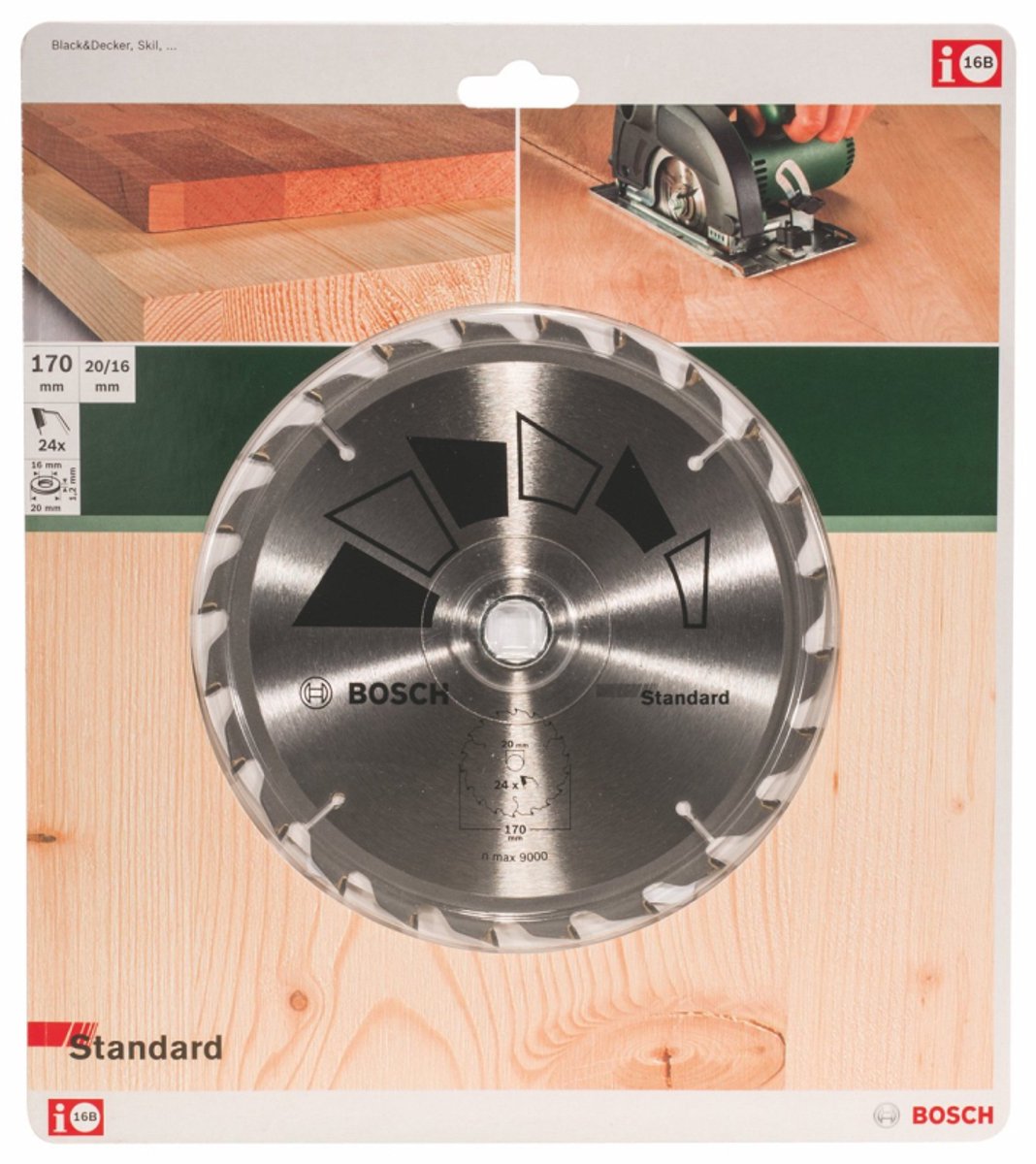 Lame de scie circulaire Bosch standard - 170 x 20 x 2,2 mm - 24 dents