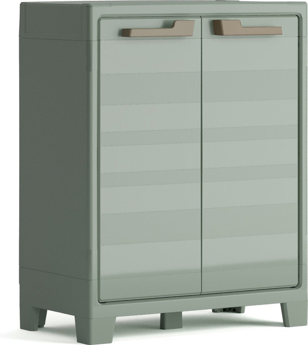 Keter Planet meuble de rangement extérieur bas - 1 étagère - 44x80x100cm - gris clair noir