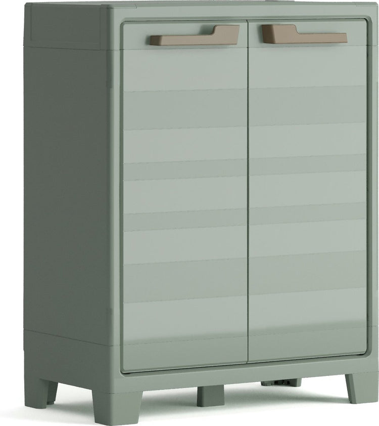 Keter Planet meuble de rangement extérieur bas - 1 étagère - 44x80x100cm - gris clair noir