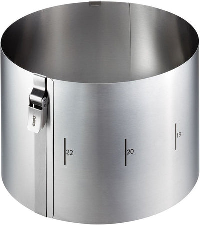 Gefu tondo clip cercle à gâteau réglable ø16-30 cm – cercle de cuisson en acier inoxydable avec clip – hauteur 15 cm