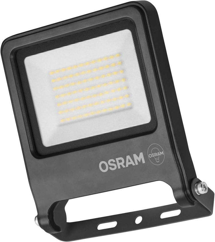 Osram Endura Flood PC Projecteur LED 50 W, blanc chaud 3 000 K, 5 000 lumens, projecteur IP65, aluminium durable, efficacité 100 Lm W, gris foncé