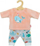Robe de poupée pyjamas baleine rose, 35-45 cm