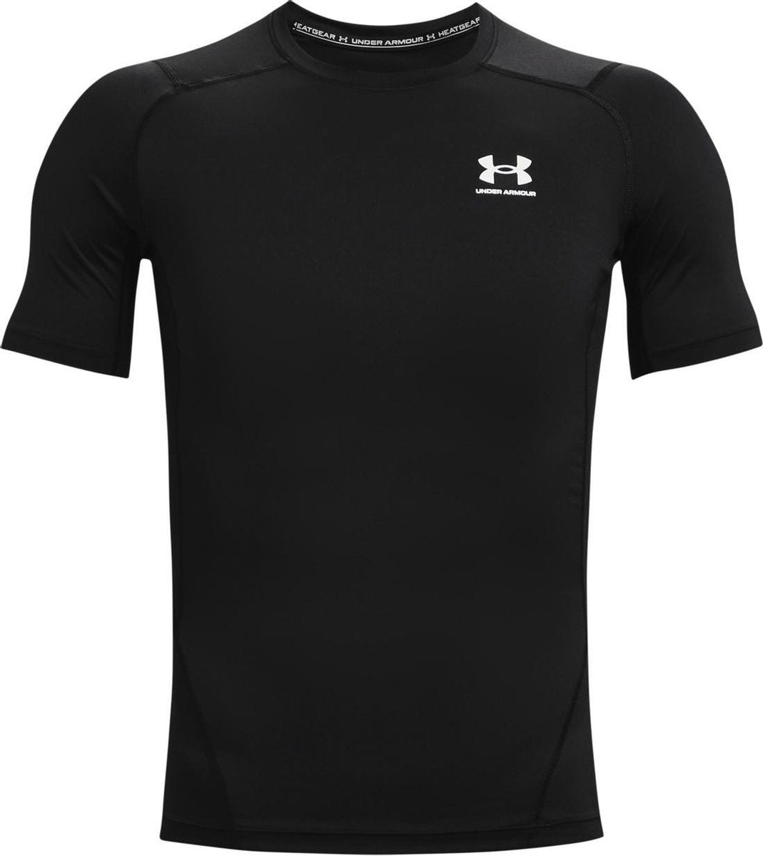 Chemise de sport Under Armour UA HG Armour Comp SS-BLK pour hommes - Noir - Blanc