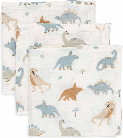 Jollein - linge buccal hydrophile 31x31cm - lingettes hydrophiles pour bébé - 3 pièces - rugissant