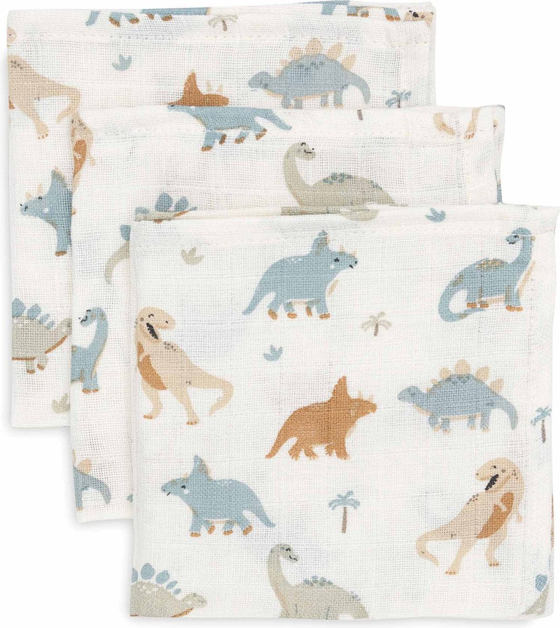 Jollein - linge buccal hydrophile 31x31cm - lingettes hydrophiles pour bébé - 3 pièces - rugissant