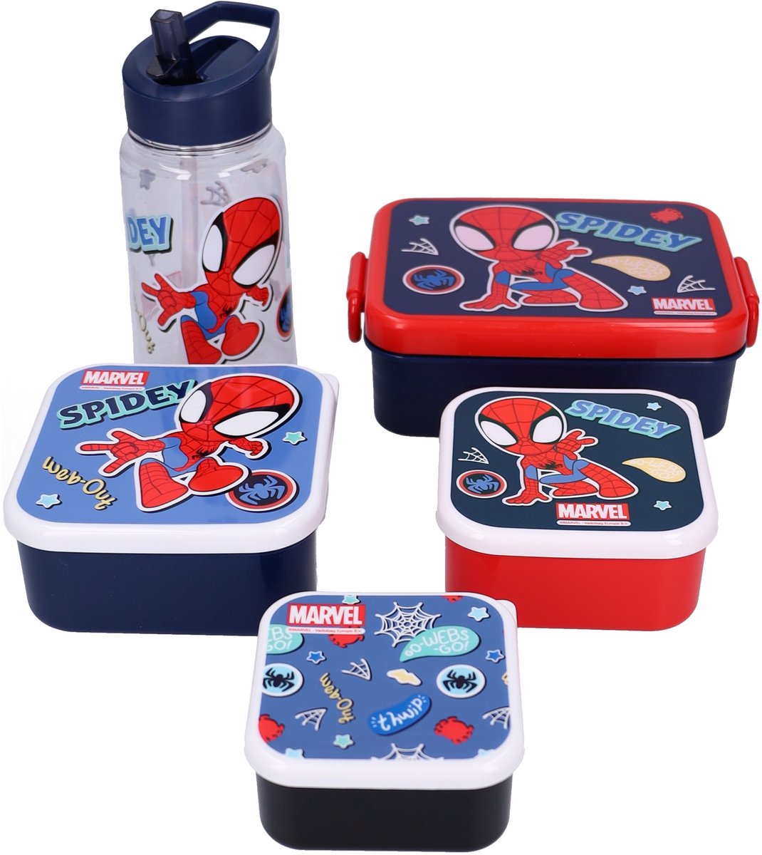 Vadobag Spidey Lunch Bundle Lunch Set - Gobelet - Boîte à Lunch - Boîte à Snack (3en1) - Bleu