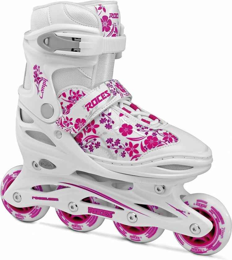 Compy 8.0 Inlineskates Softboat Girls Blanc Rose Rose Taille 34-37