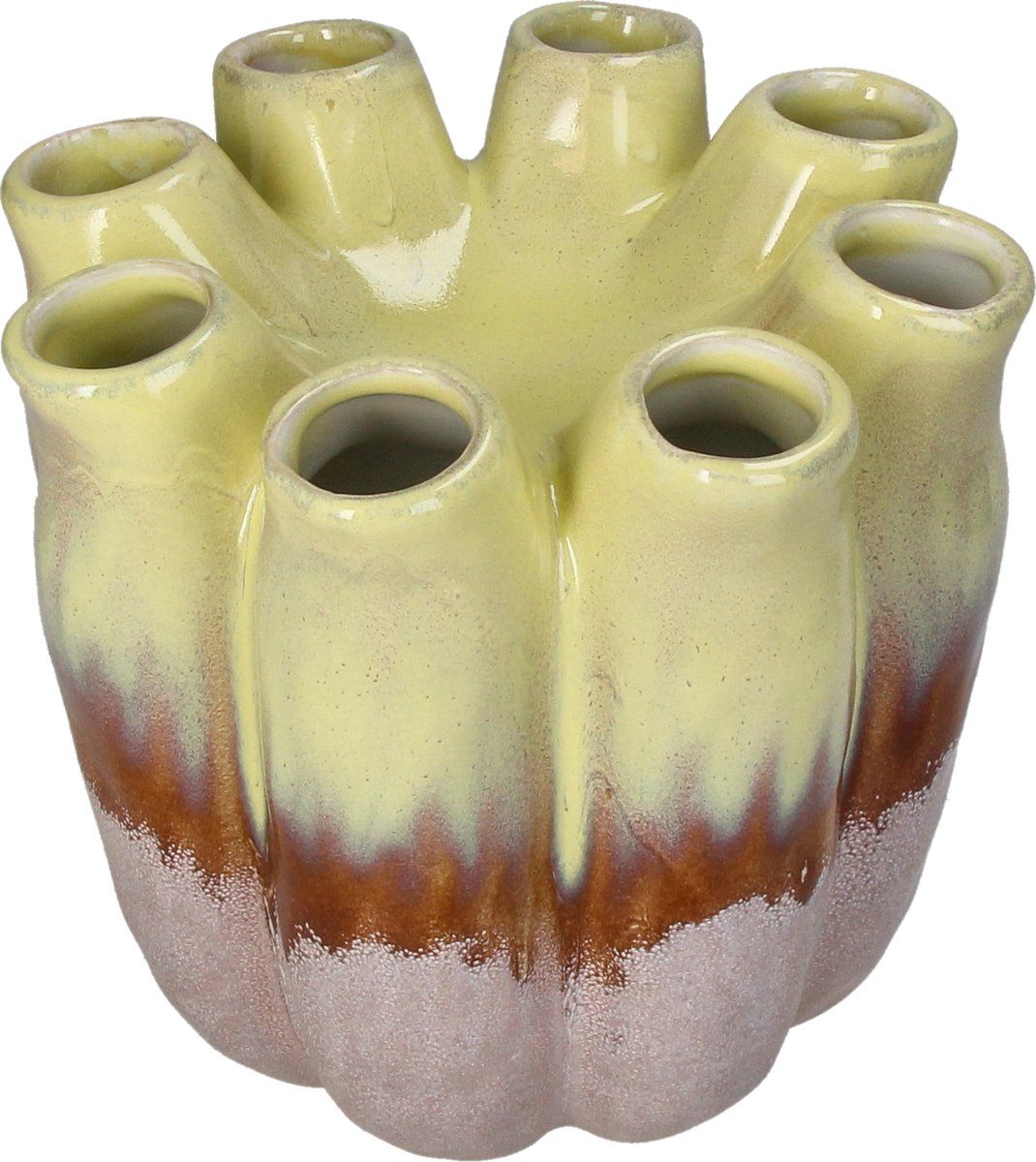 Vase collection Hd faïence marron 19,5x19,5x19cm