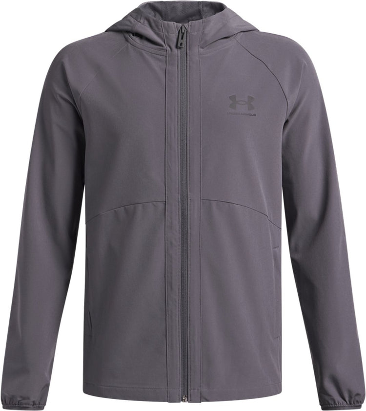 Under armour ua vibe tissé coupe-vent-gris veste de sport pour garçons - Castlerock - noir
