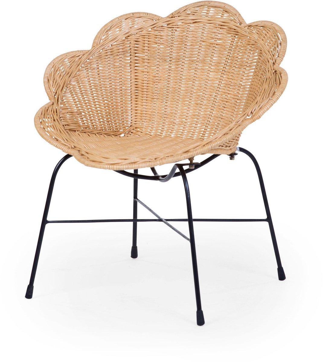 Chaise haute Childhome flower - rotin - légère - design vintage - à partir de 2 ans
