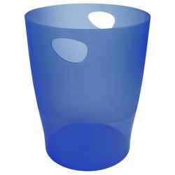 Poubelle exacompta ecobin bleu océan, transparente 15 l