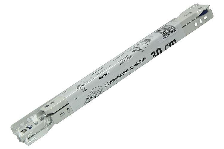 1013687 - paire de guides de tiroir roulants blanc 25kg 30cm | 5 pièces