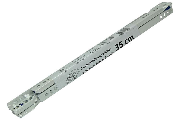 1013688 - paire de guides de tiroir roulants blanc 25kg 35cm | 5 pièces