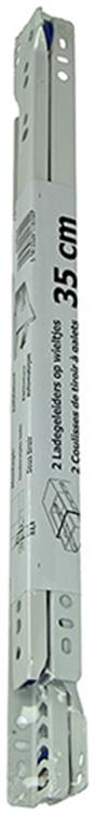 1013688 - paire de guides de tiroir roulants blanc 25kg 35cm | 5 pièces