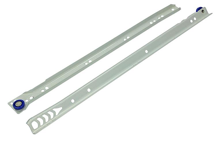 1013689 - paire de guides de tiroir roulants blanc 25kg 40cm | 5 pièces