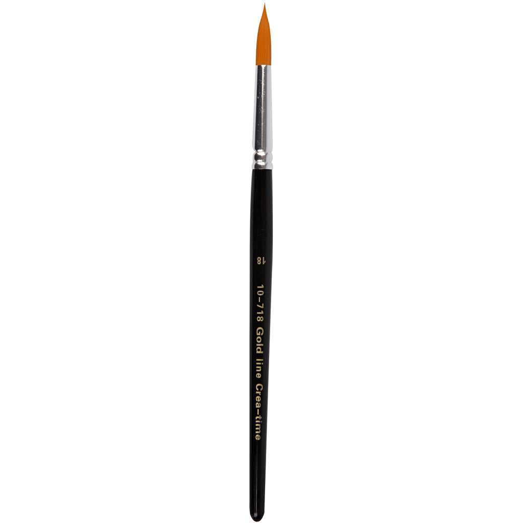 Pinceaux Creativ company gold line, taille 18, l: 20 cm, l: 7 mm, ronds, 6 pièces 1 boîte
