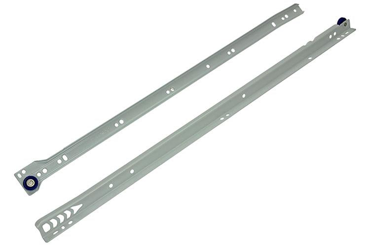 1013692 - paire de guides de tiroir roulants blanc 25kg 55cm | 5 pièces