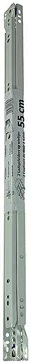 1013692 - paire de guides de tiroir roulants blanc 25kg 55cm | 5 pièces