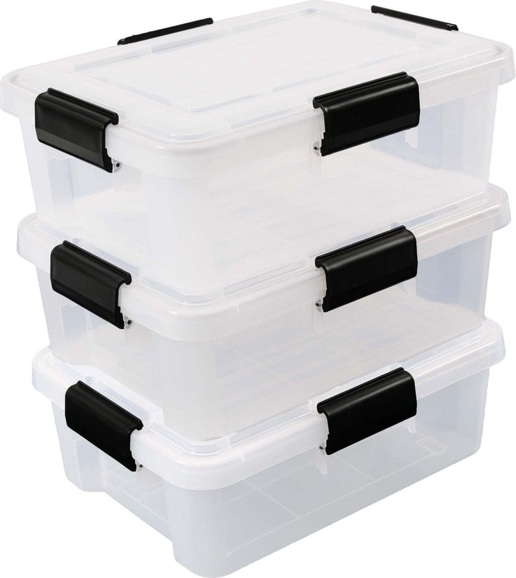 Boîte de conservation hermétique Iris - 10l - empilable - hermétique - plastique - transparent - lot de 3