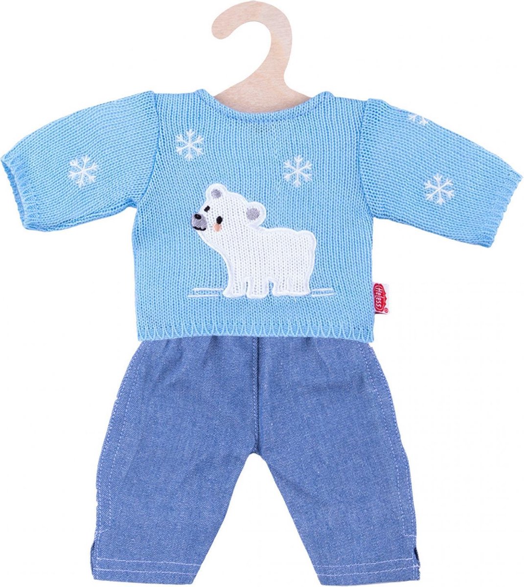 Jeans Heless Dolls avec pull d'ours polaire, 35-45 cm