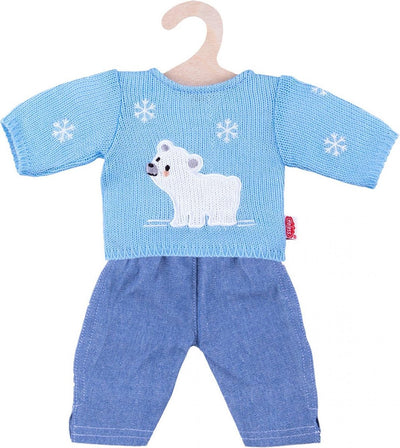 Jeans Heless Dolls avec pull d'ours polaire, 35-45 cm