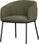 Chaise de salle à manger Woood Leon - bouclé - vert forêt - 77x61x63