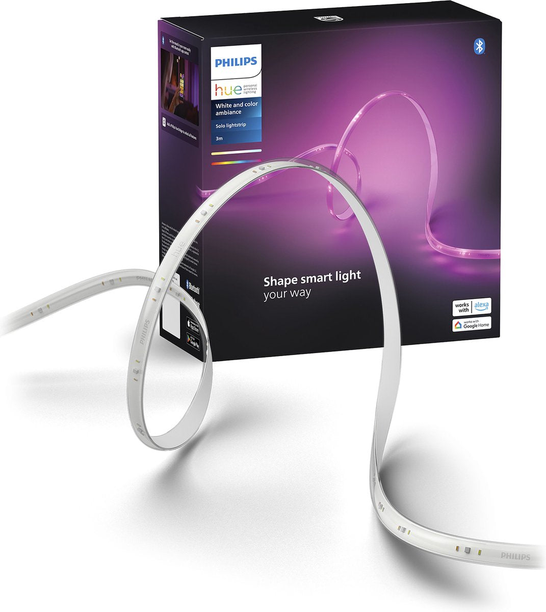 Bande LED Philips hue - lumière blanche et colorée - 3 mètres