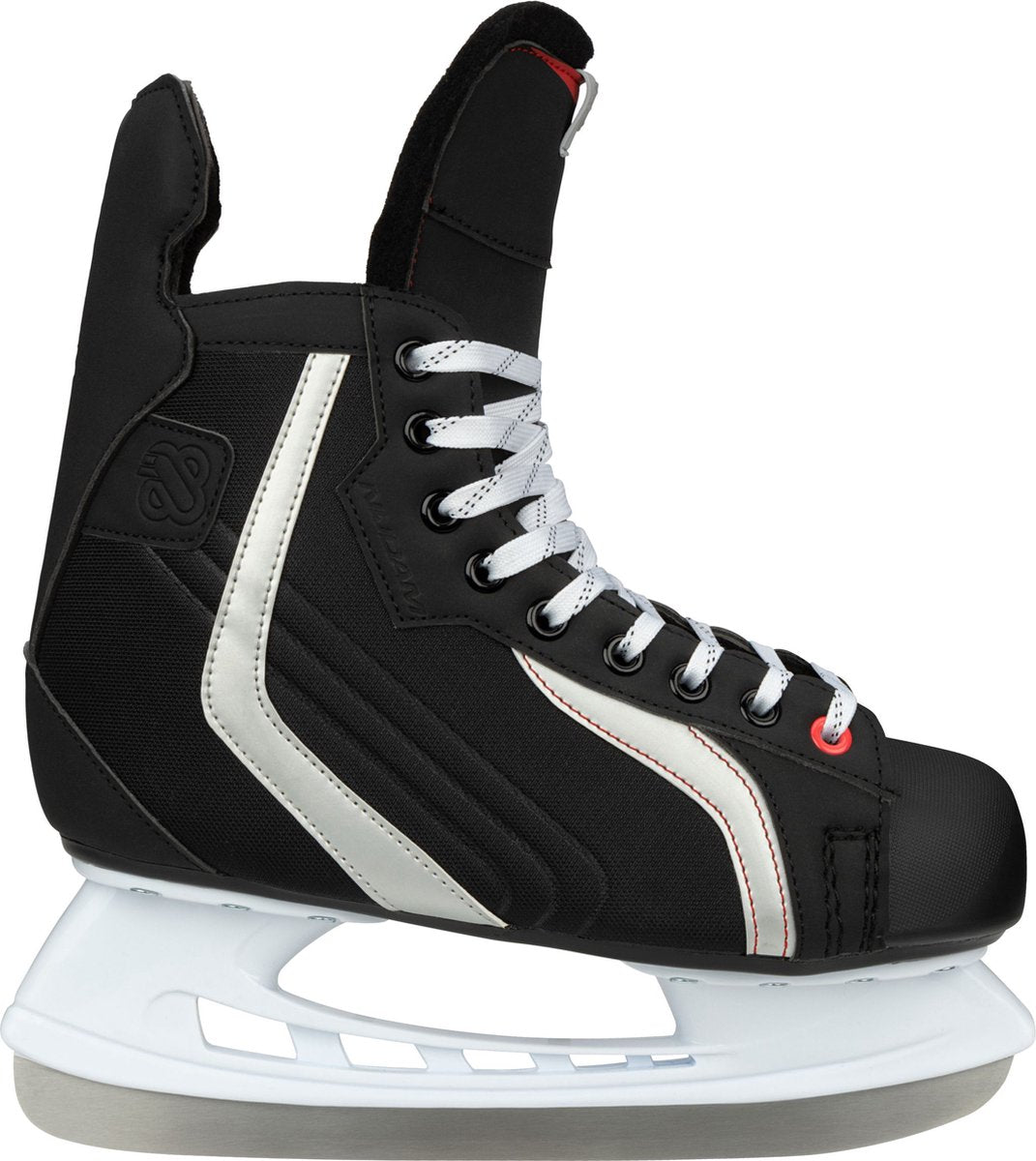 Patin de hockey sur glace Nijdam - deluxe - polyester - noir gris argent - taille 43