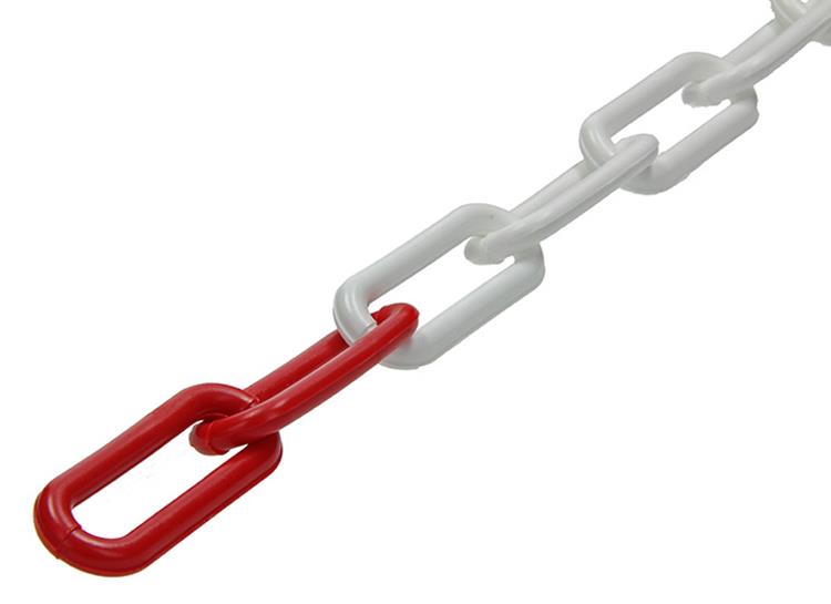 1013674 - chaîne plastique rouge blanc ø 6mm l 40mm 30m | 30 pièces