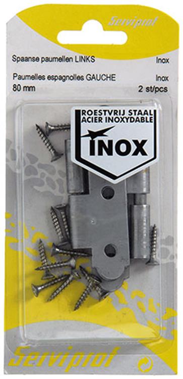 Mack 1013707 - 2 charnières espagnoles gauche inox h 80 - l 45 mm | 5 pièces