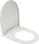 Abattant de toilettes Plieger Kadett 300s - Abattant de toilettes en forme de D - Duroplast - blanc - avec couvercle - montage en acier inoxydable - adapté aux toilettes Geberit