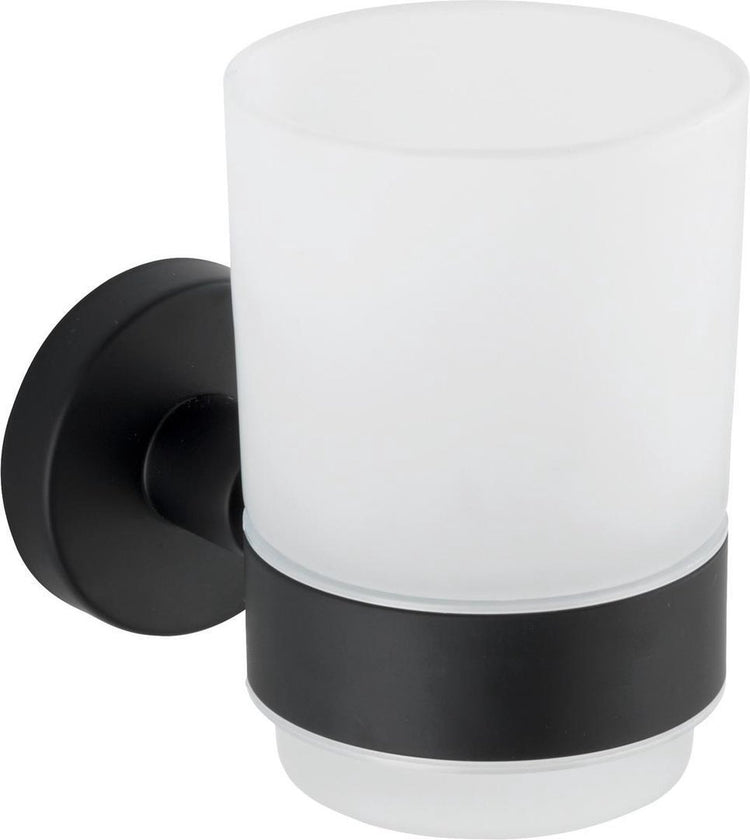 Wenko gobelet à brosse à dents bosio uno en acier inoxydable noir mat - porte-brosse à dents