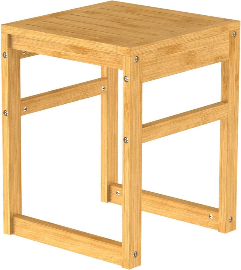 Tabouret de salle de bain eisl eisl 35x35x45 cm bambou