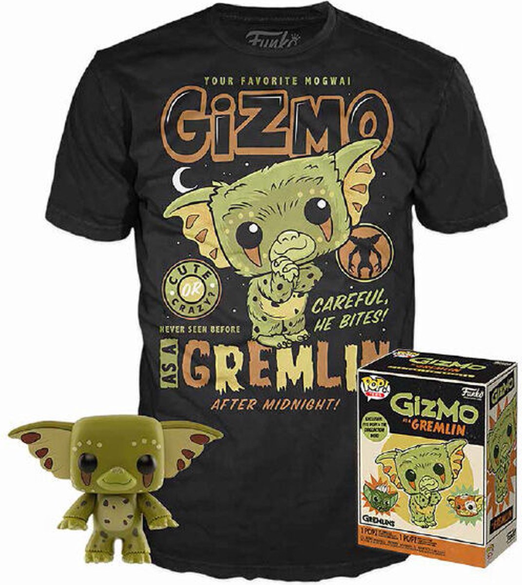 Funko-pop ! gremlins : ensemble figurine et tee-shirt - gizmo exclusif taille l