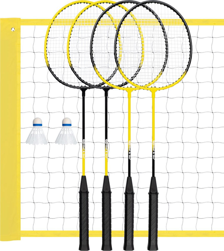 Set de badminton Get Go - 4 joueurs - filet env. 60 x 400 cm - réglable en hauteur