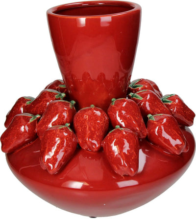 Vase collection Hd fraise faïence 32,5x32,5x32,5cm