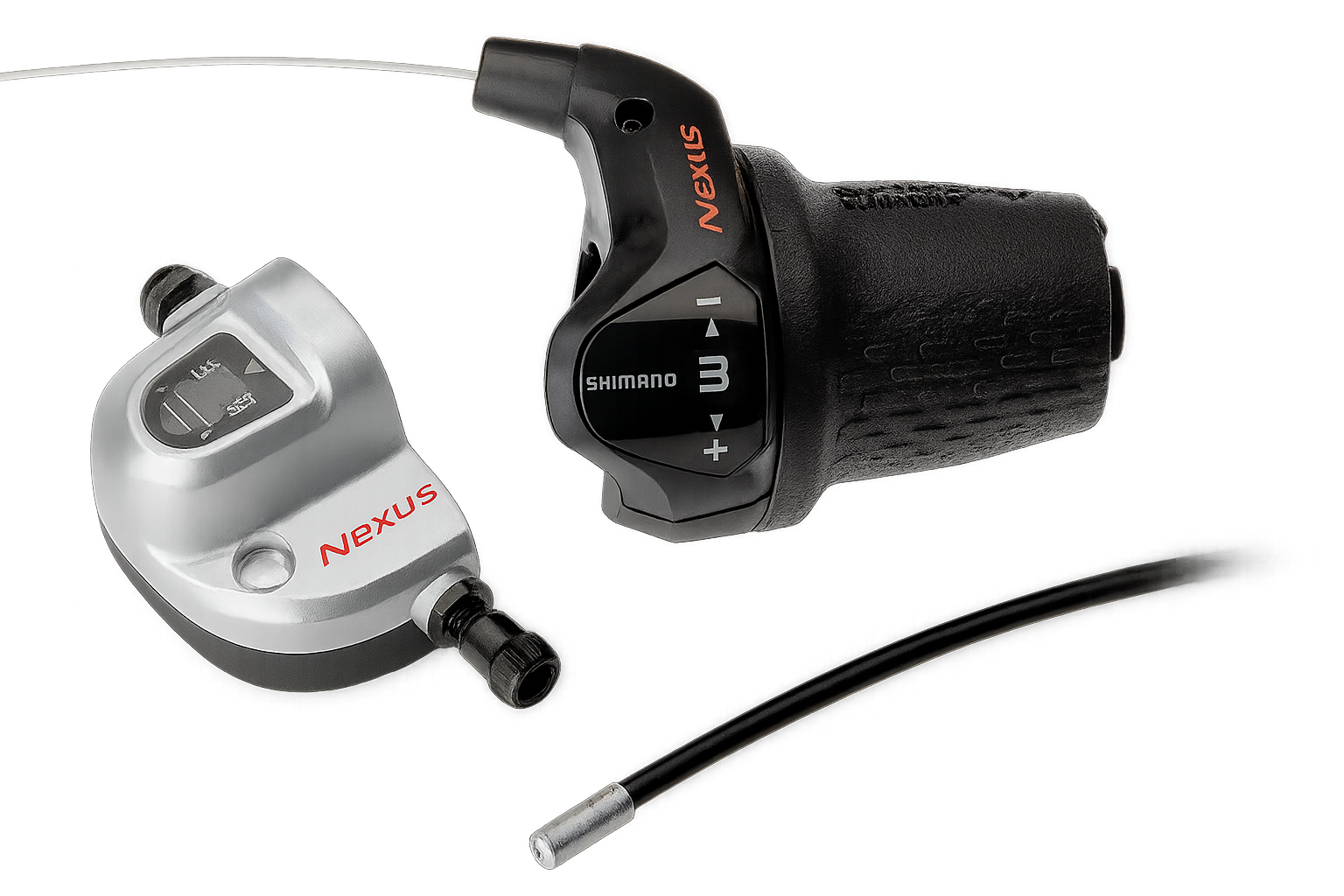 Manette de vitesse rotative Shimano Nexus SL-3S42E 3 vitesses avec câbles (1850 mm) et clickbox - noir (emballage atelier)