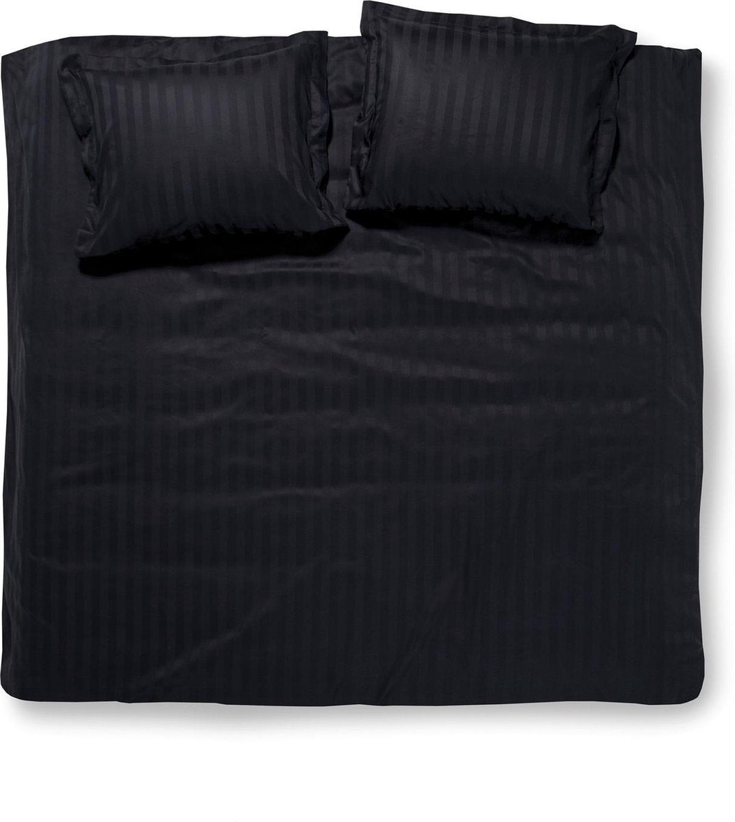 Damai linea - housse de couette - 200x200 220 cm - double - noir + 2 taies d'oreiller 60x70