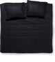 Damai linea - housse de couette - 200x200 220 cm - double - noir + 2 taies d'oreiller 60x70