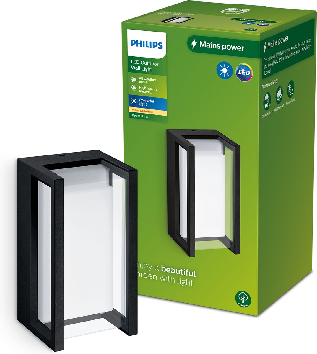Philips LED Applique Philips Pyrona - noire - LED intégrée