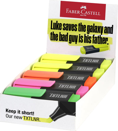 Faber-castell marqueur de texte txtlnr - mini - 10 pièces - couleurs néon assorties - surligneur - fc-154210