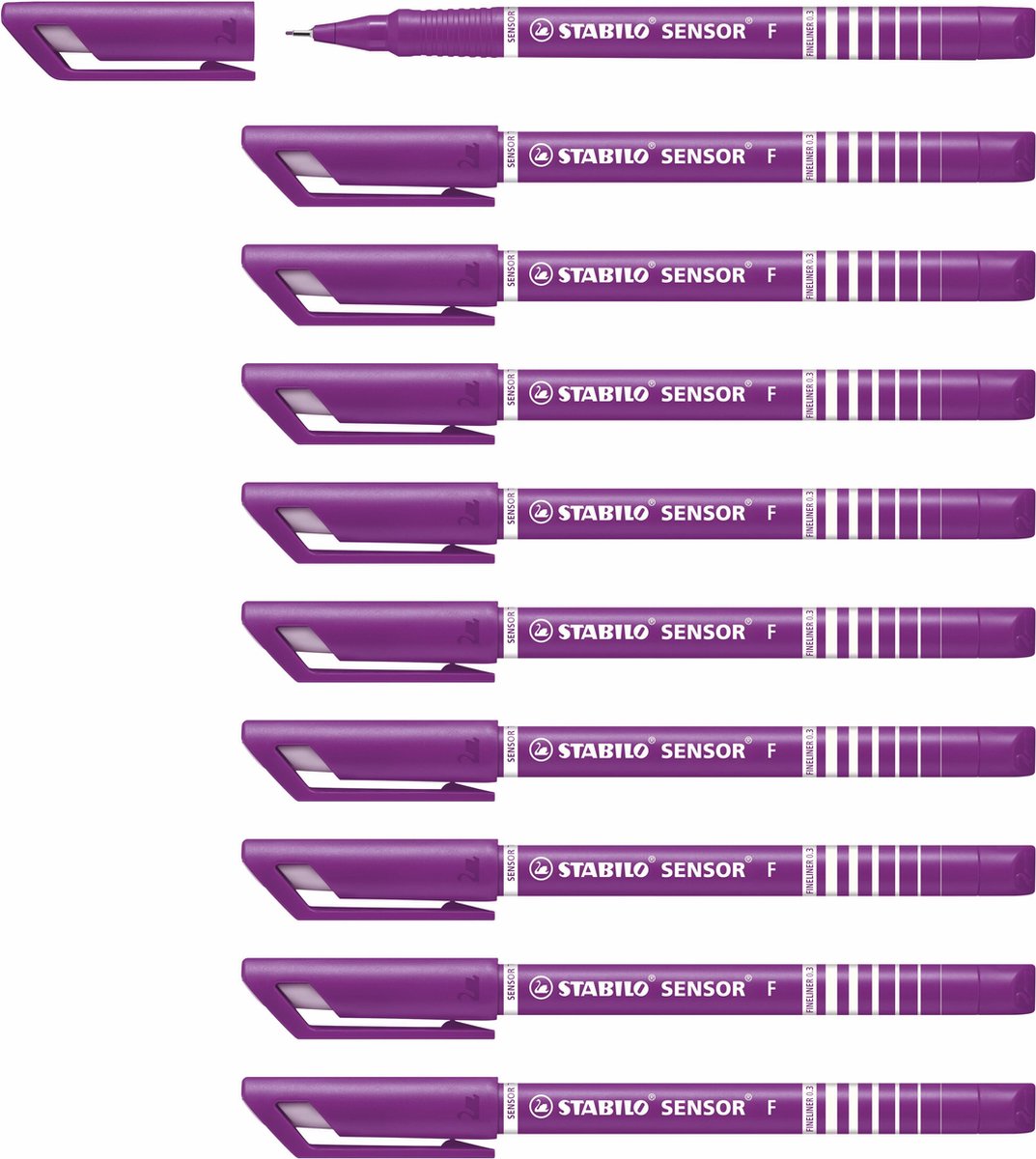 Capteur Stabilo - feutre fin 0,3 mm - lilas - boîte de 10 pièces