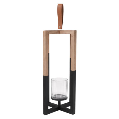 Bougeoir Senza bois noir naturel 40cm