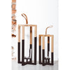 Bougeoir Senza bois noir naturel 40cm