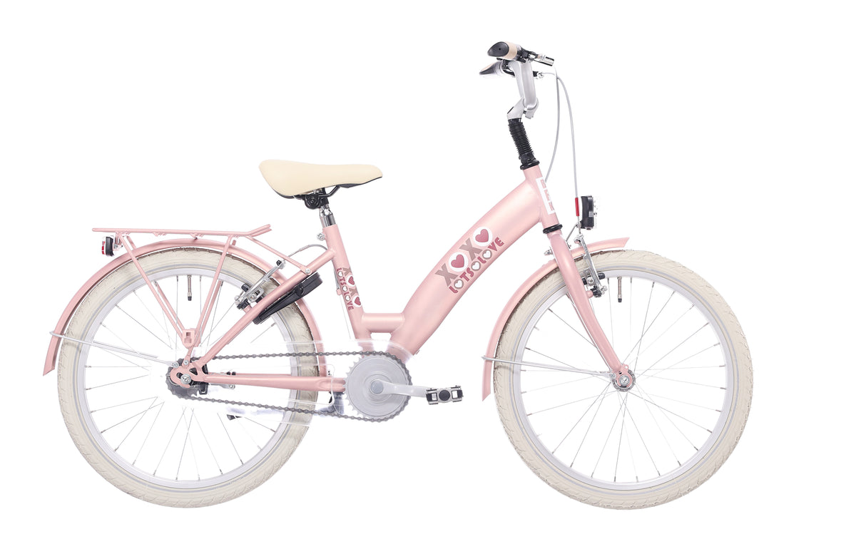 Vélo pour enfants Bikefun Lots of Love 20 pouces avec moyeu de frein - rose acajou