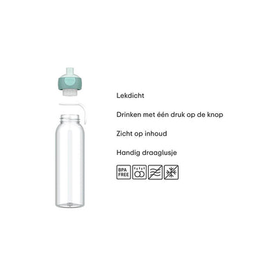 Bouteille d'eau pop -up campus 500 ml - menthe fraîche