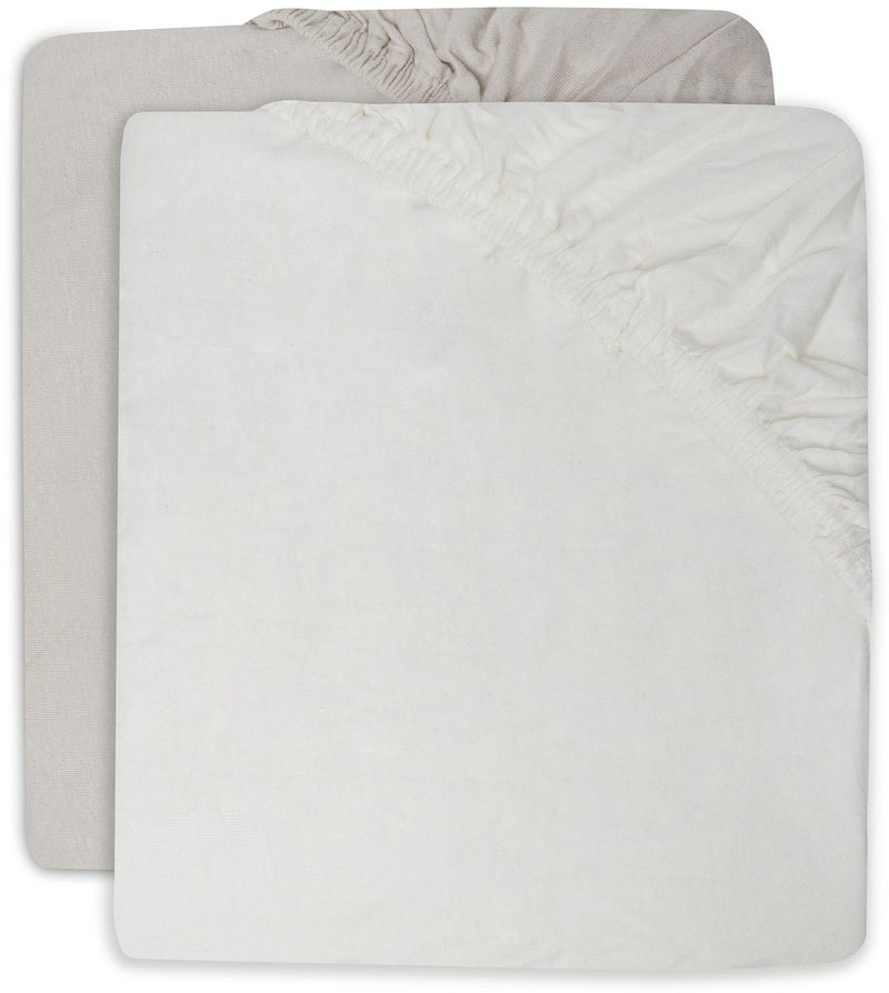 Jollein - drap-housse bébé jersey (nougat ivoire) - coton - drap-housse berceau - 2 pièces - 60x120cm