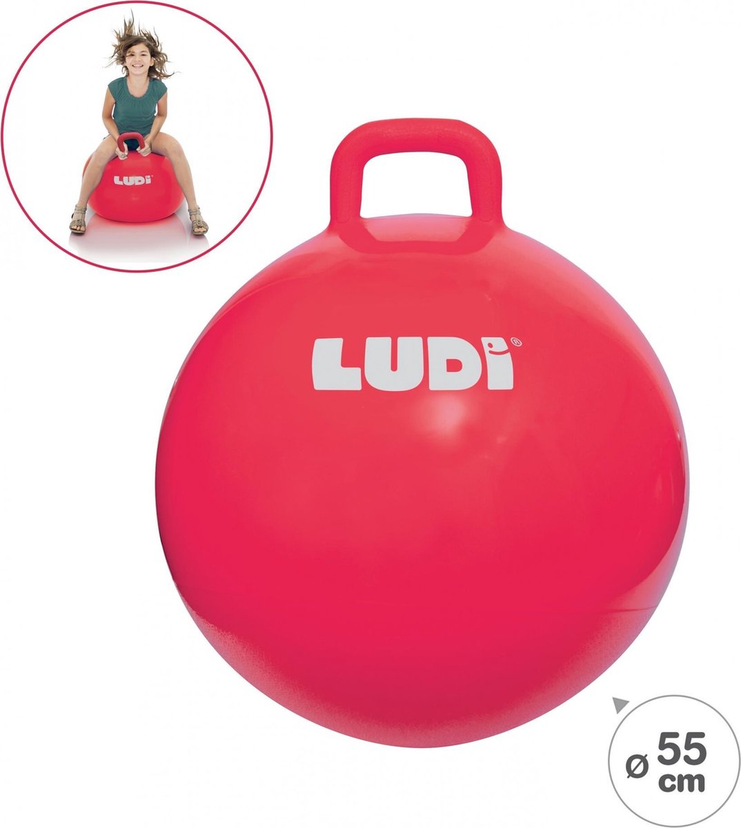 Ludi - ballon skippy - 55 cm - rouge